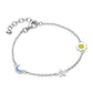 Children's Sterling Silver Celestial Blue Moon Star Yellow Sun with Enamel Extendable Chain Bracelet with Heart Charm
