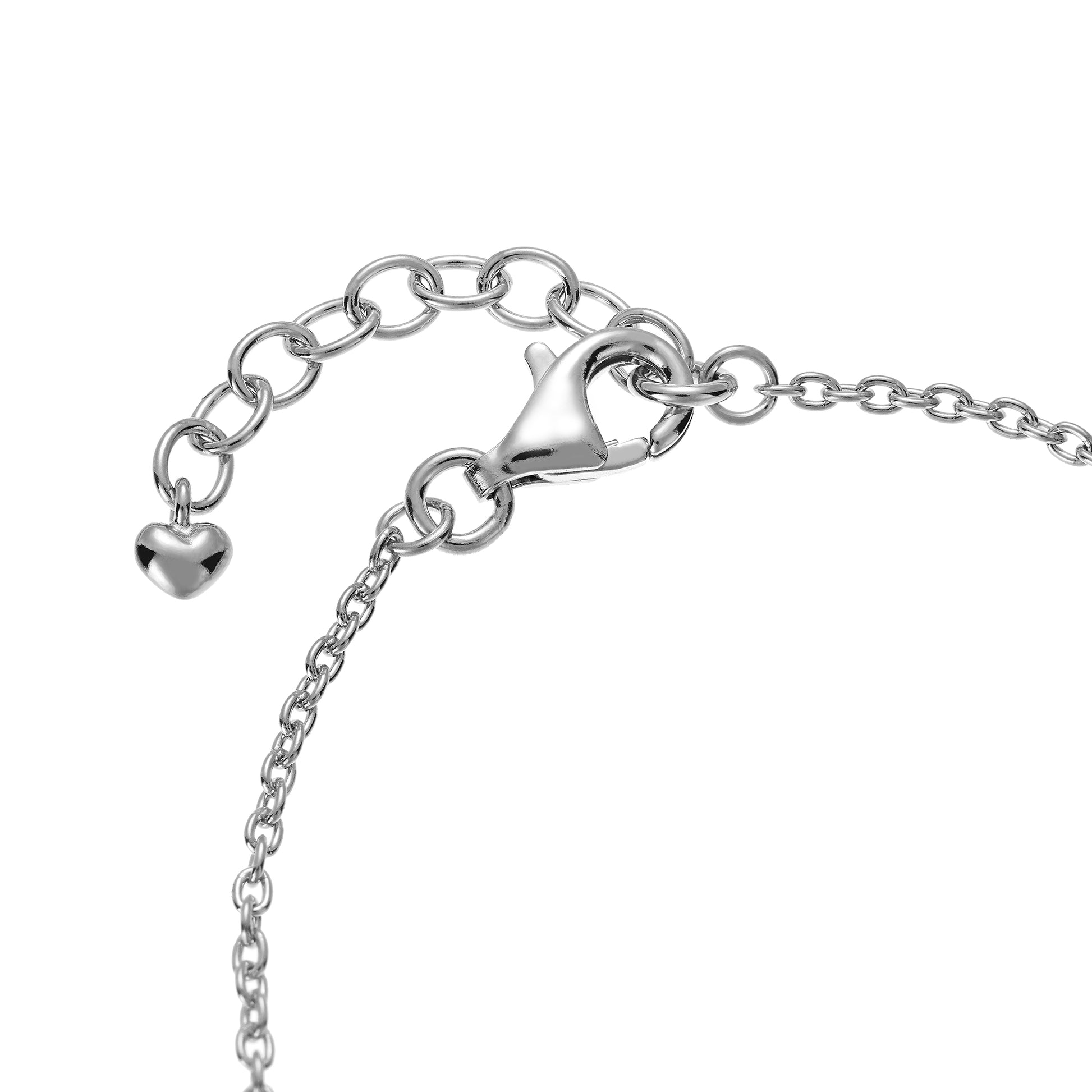 Children’s Sterling Silver Extendable Bracelet with clasp closure and heart  charm