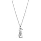 Children's Sterling Silver Seahorse with Diamond Eye Pendant on an Extendable Chain Necklace