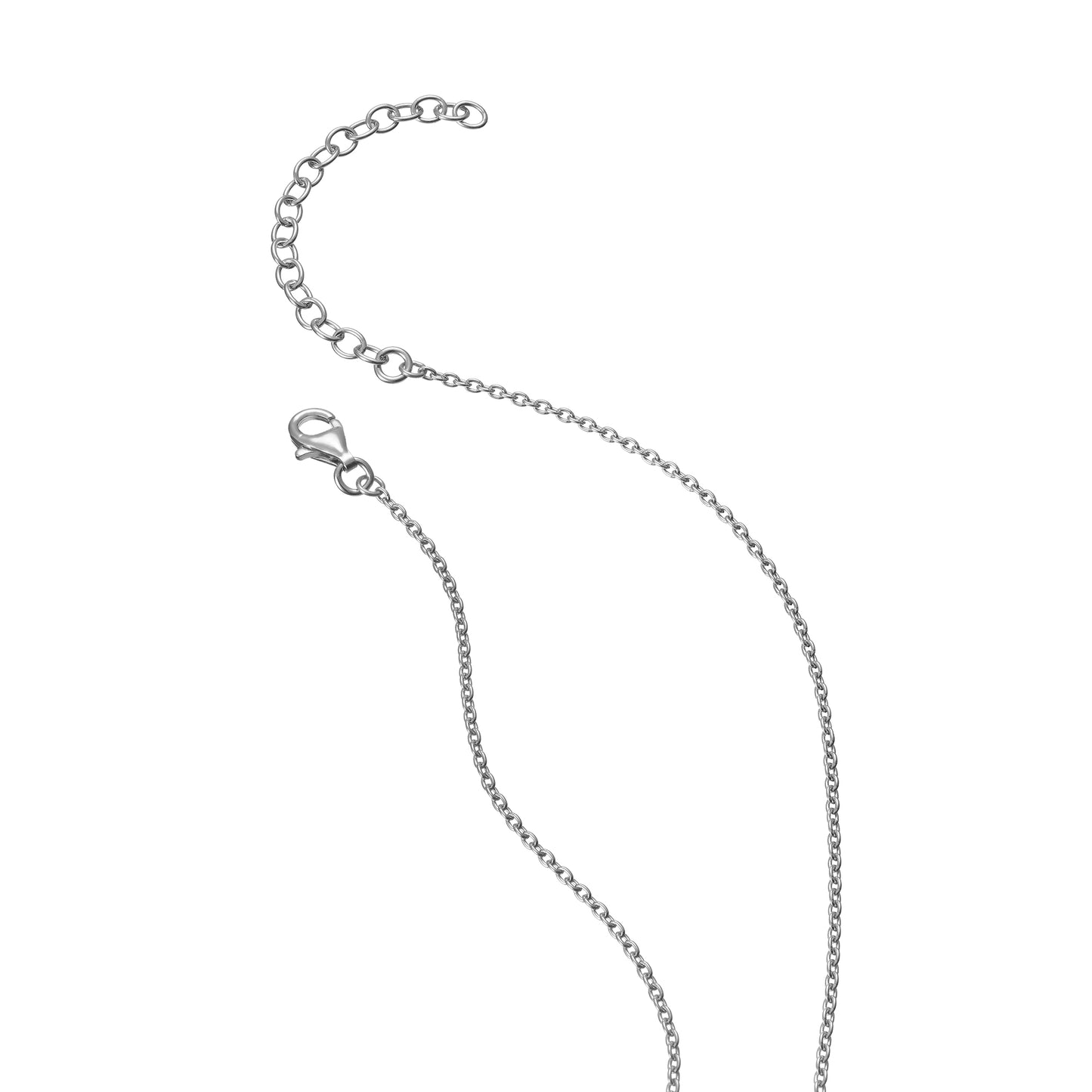 Silver necklace with adjustable clasp closure