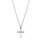 Children’s Sterling Silver Cross with Heart Diamond Pendant on an Extendable Chain Necklace