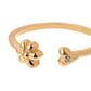 Children's Gold Sweet Flower and Heart with Diamond Open Ring