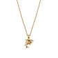 Children's Gold Shark with Smile Pendant on an Extendable Chain Necklace