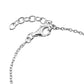 Close up of silver bracelet adjustable clasp closure