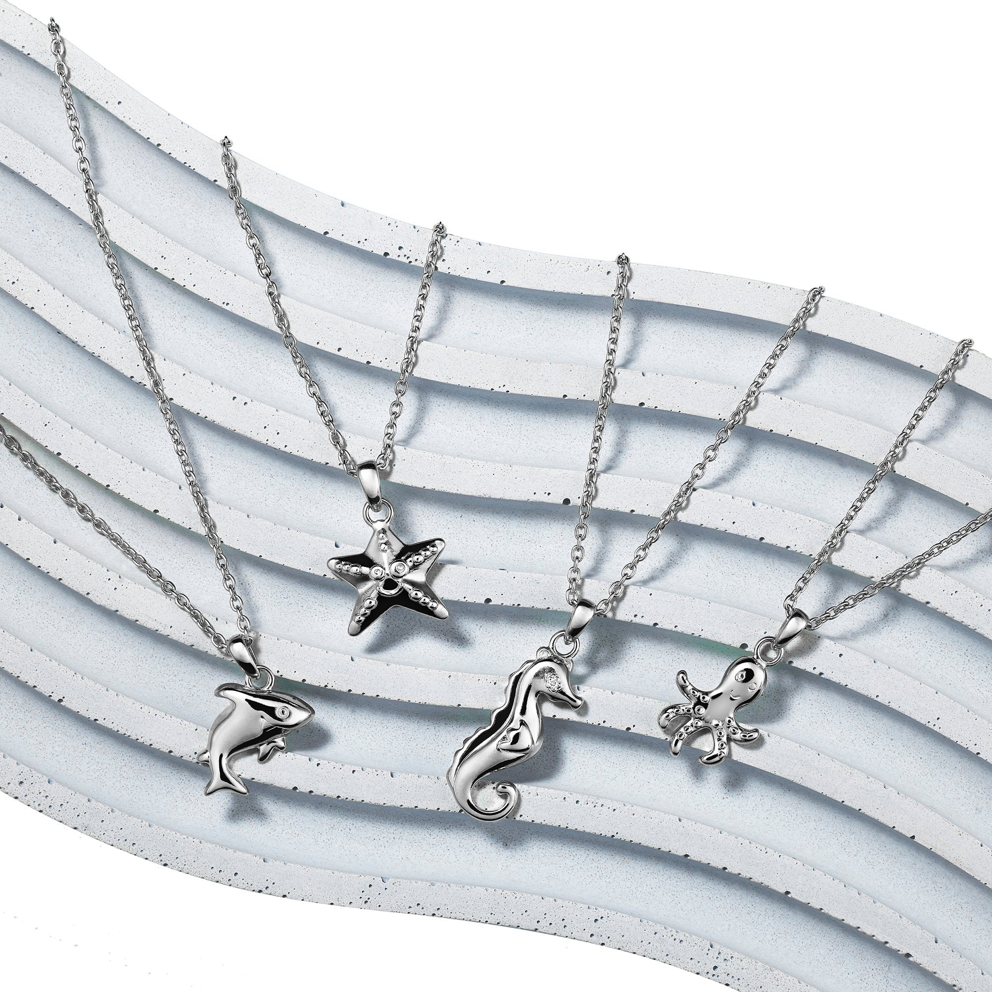 Sterling silver store shark necklace